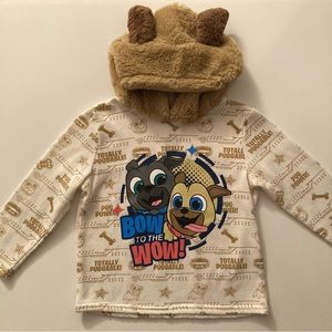 NWOT Disney's Puppy Dog Pals Faux Fur Hooded Sweatshirt!